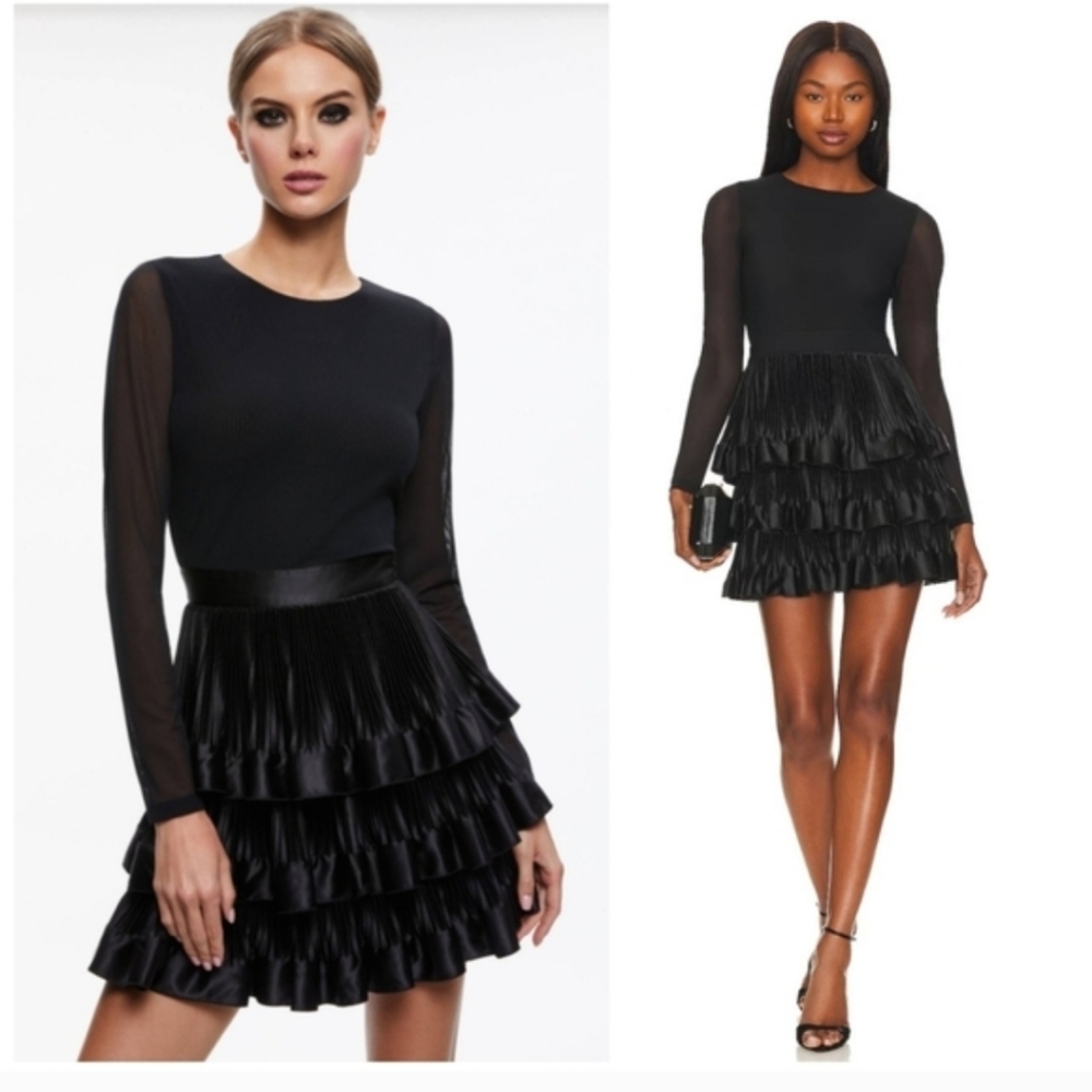 ALICE + OLIVIA CHARA TIERED RUFFLE MINI DRESSSIZE 6 $495 - Picture 2 of 16